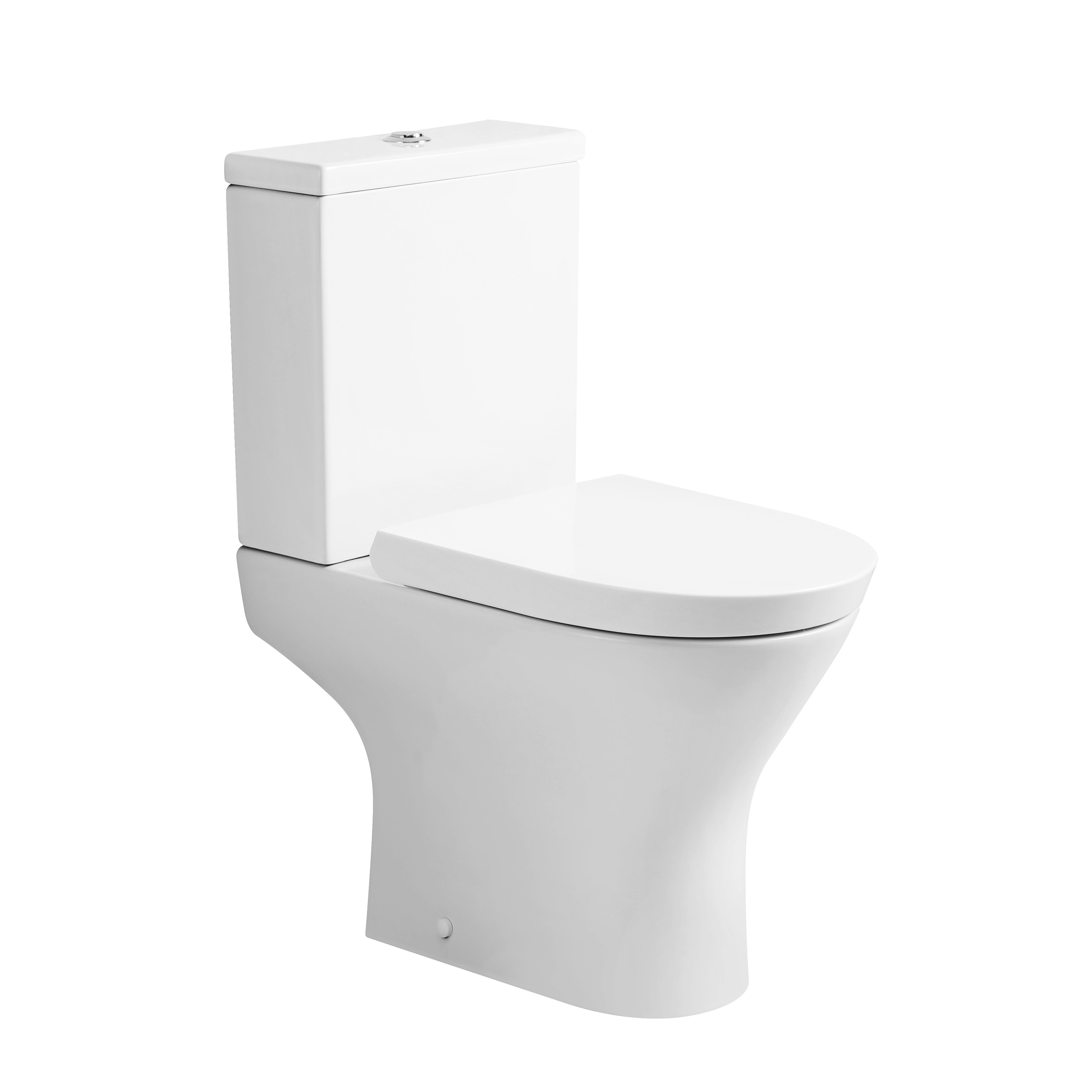 Palma Close Coupled Toilet with Cistern & Soft Close Seat Options - White
