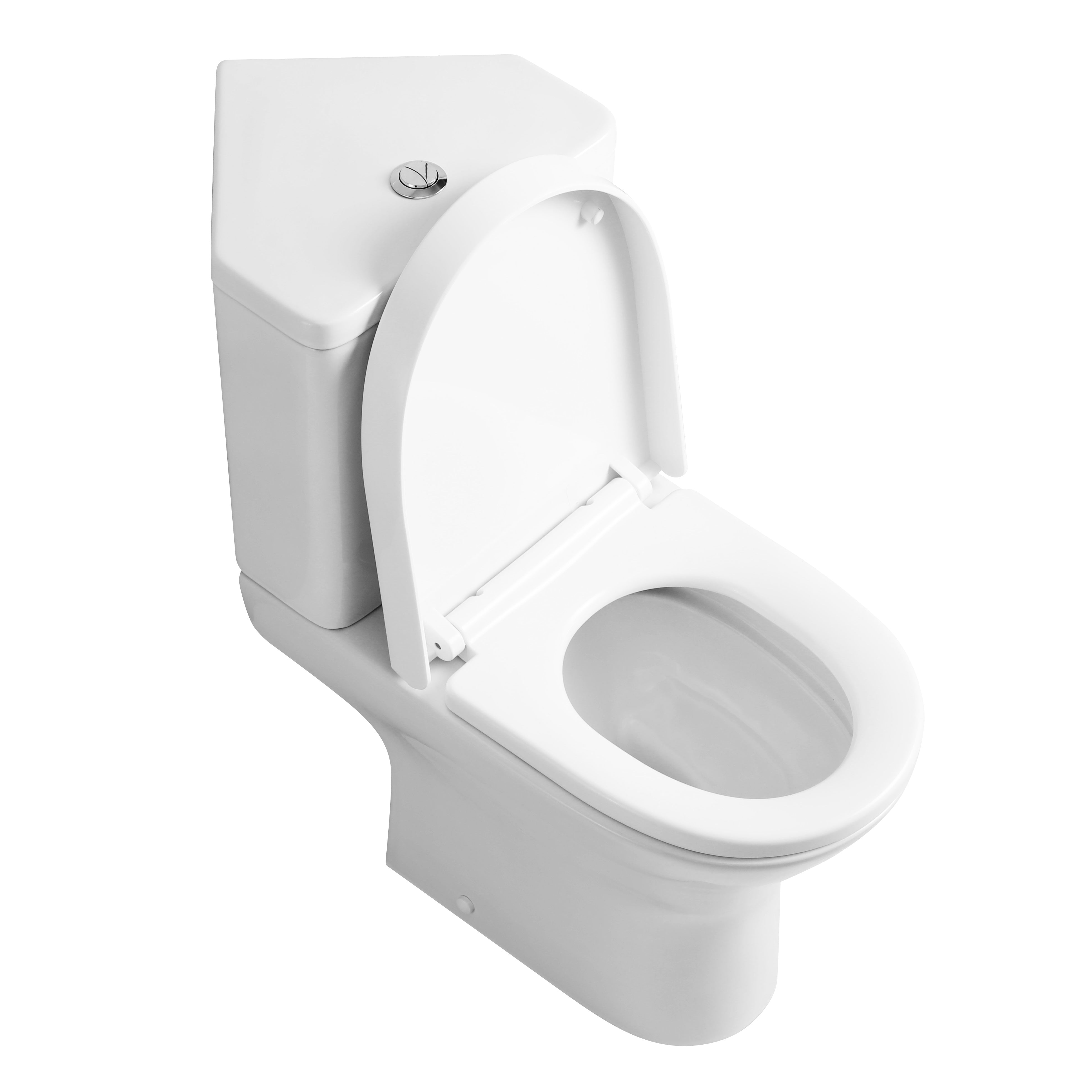 Palma Corner Close Coupled Toilet with Cistern & Soft Close Seat Options - White