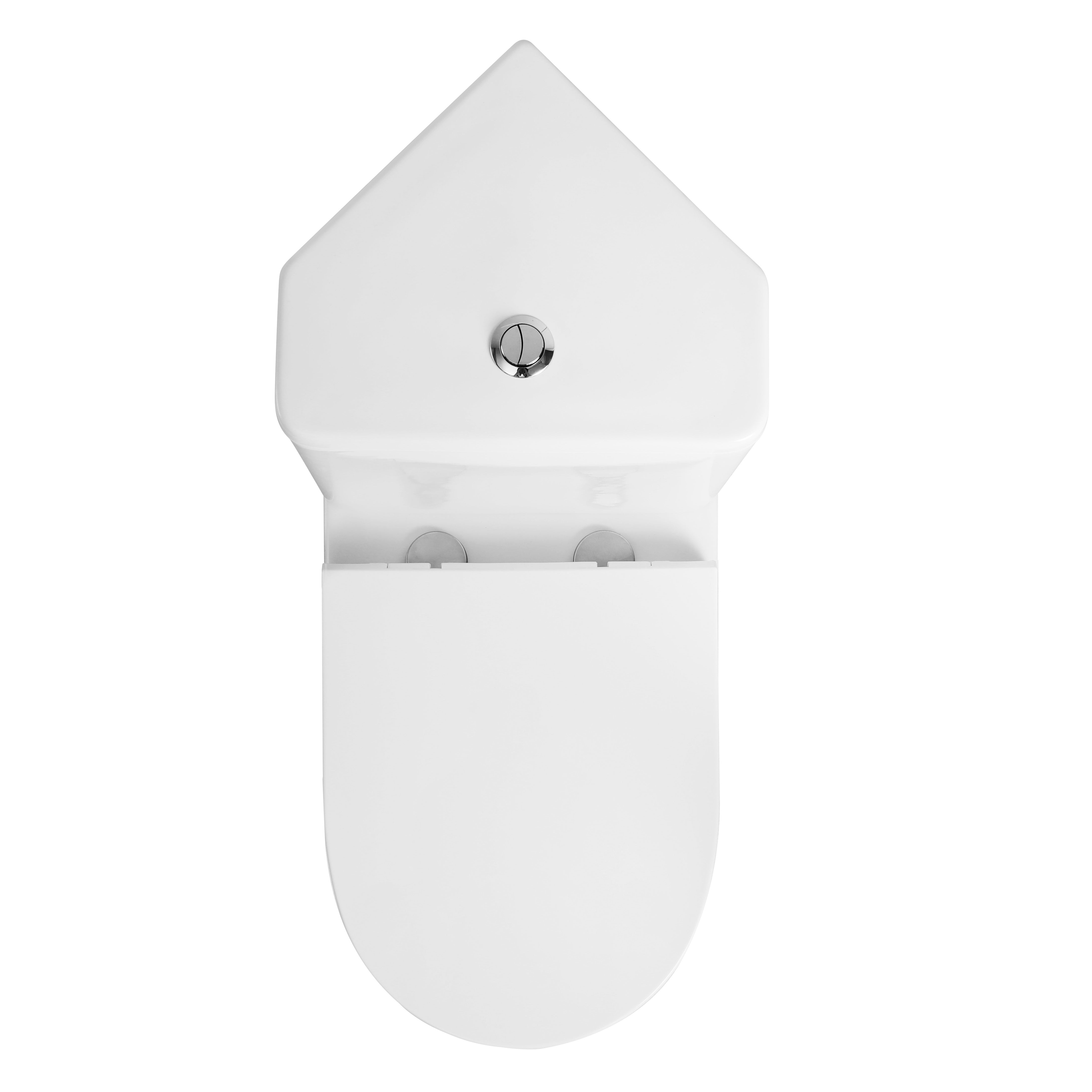 Palma Corner Close Coupled Toilet with Cistern & Soft Close Seat Options - White
