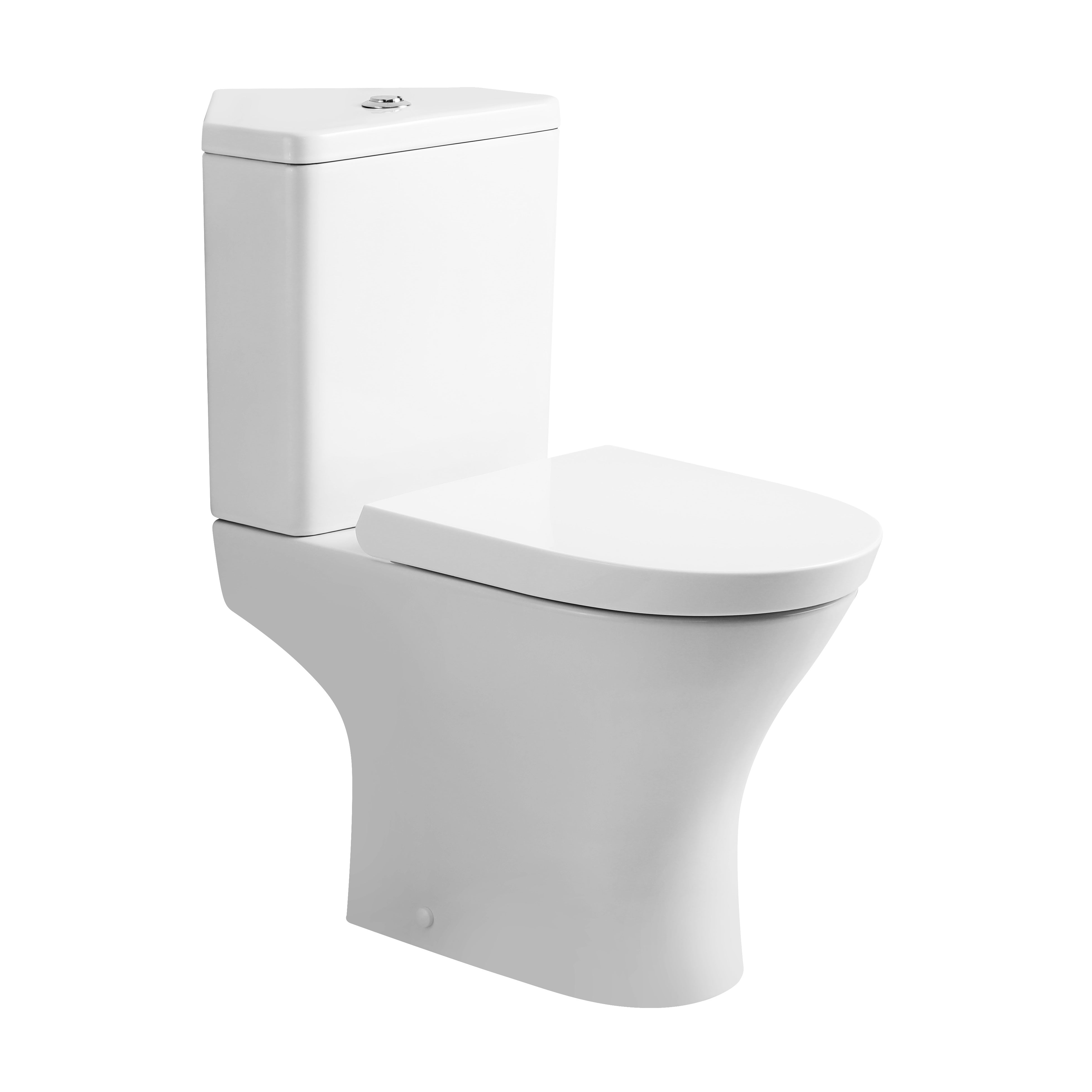 Palma Corner Close Coupled Toilet with Cistern & Soft Close Seat Options - White