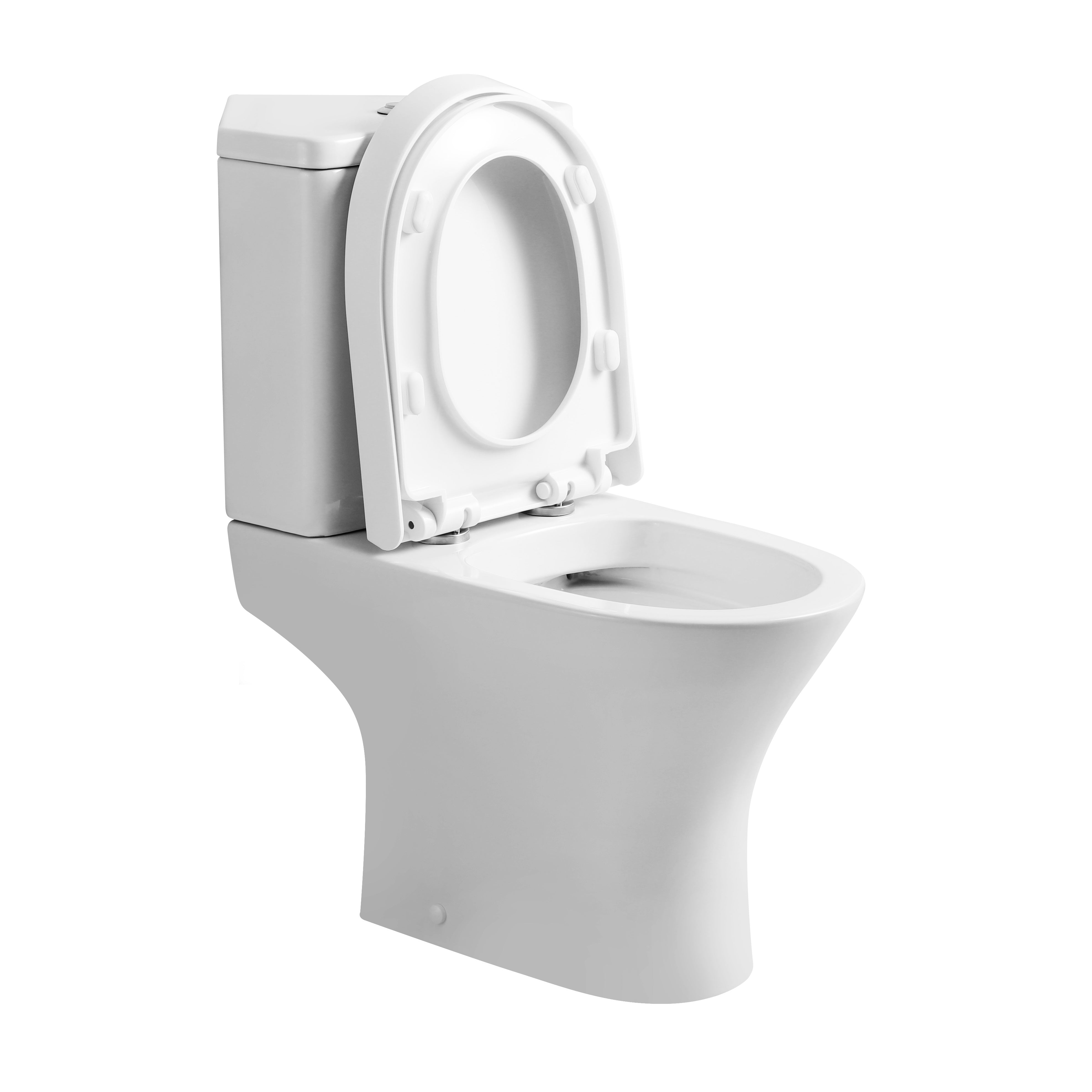 Palma Corner Close Coupled Toilet with Cistern & Soft Close Seat Options - White