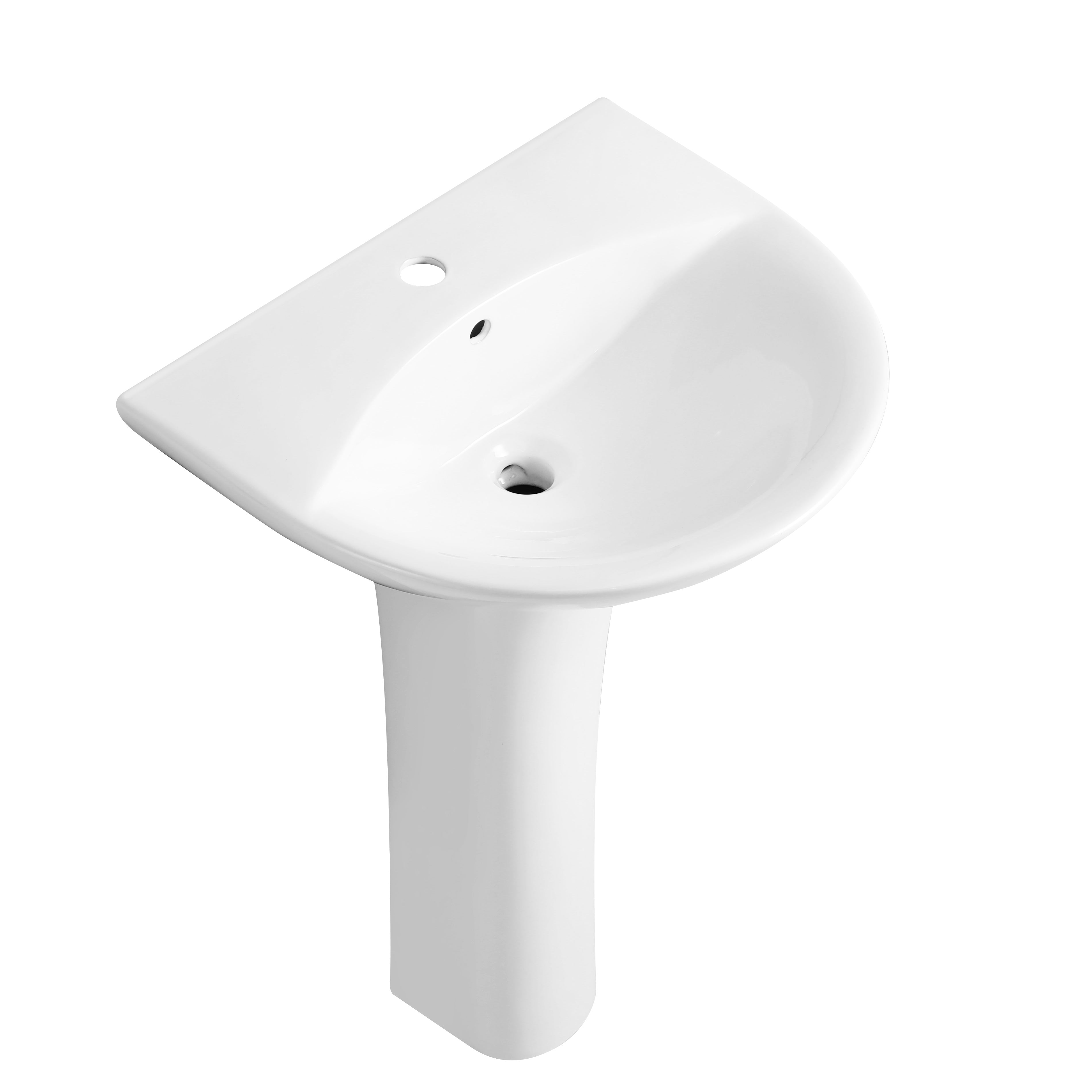 Basics Close Coupled Toilet And Full Pedestal Basin Suite - White