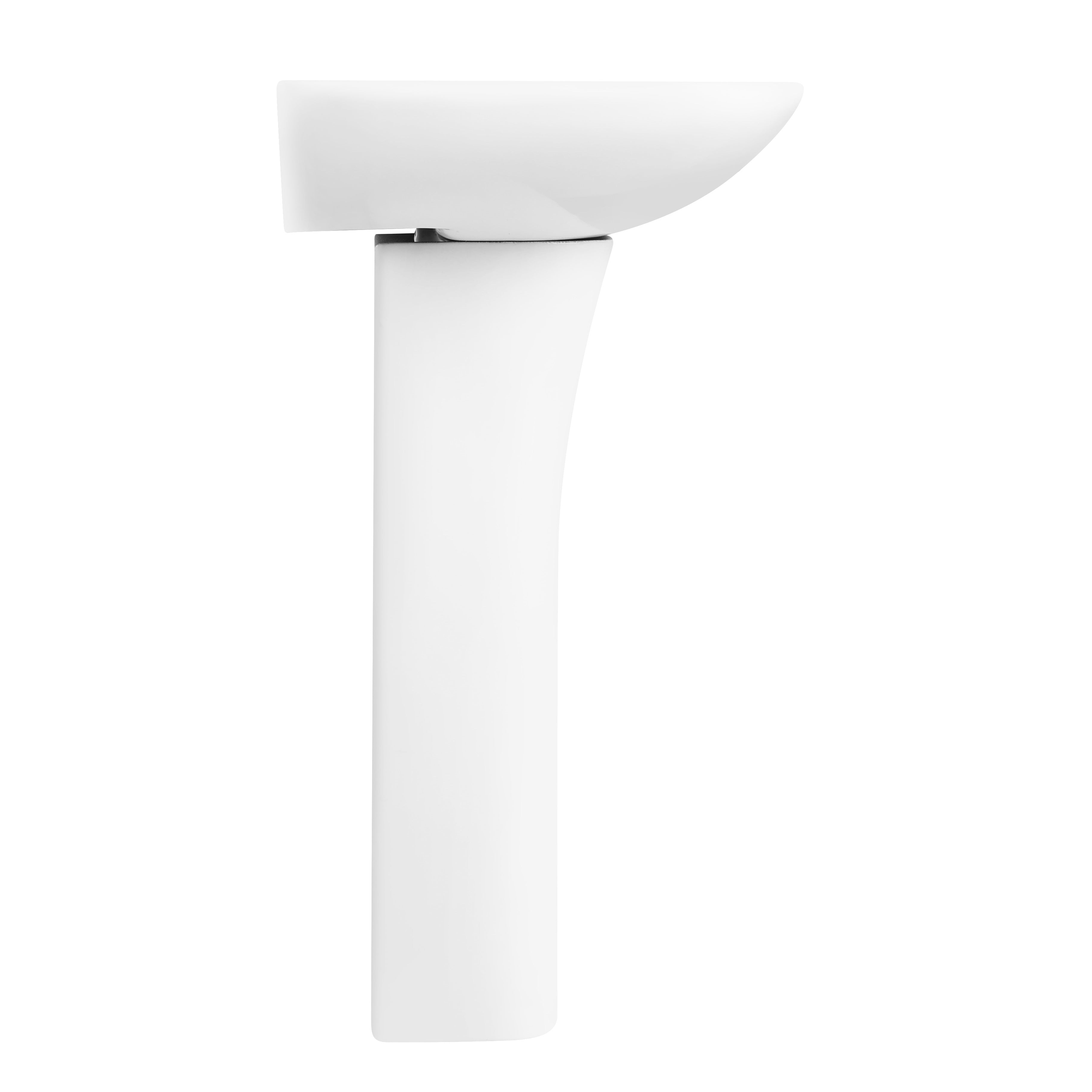 Palma Round Basin with Full Pedestal - 1 TH - White