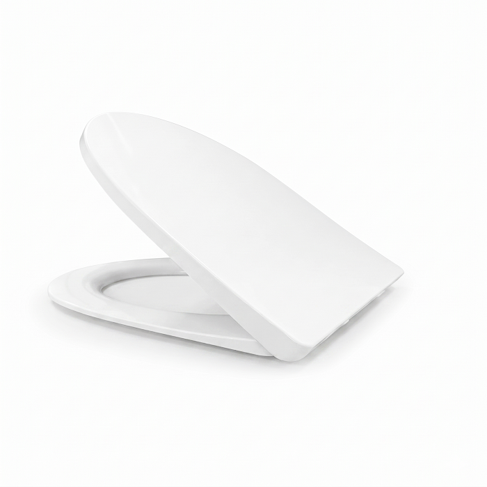 Palma Modern D Shape Soft Close Toilet Seat - White