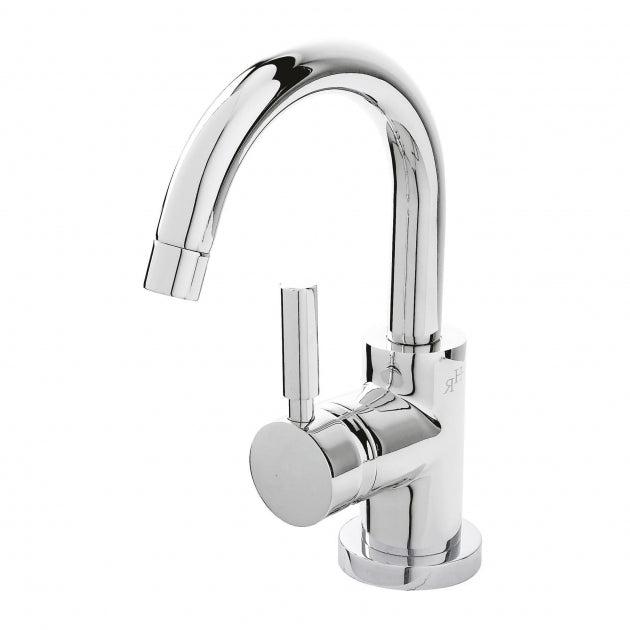 Meander Tec Side Action Mono Basin Mixer Tap with Push Button Waste - Chrome