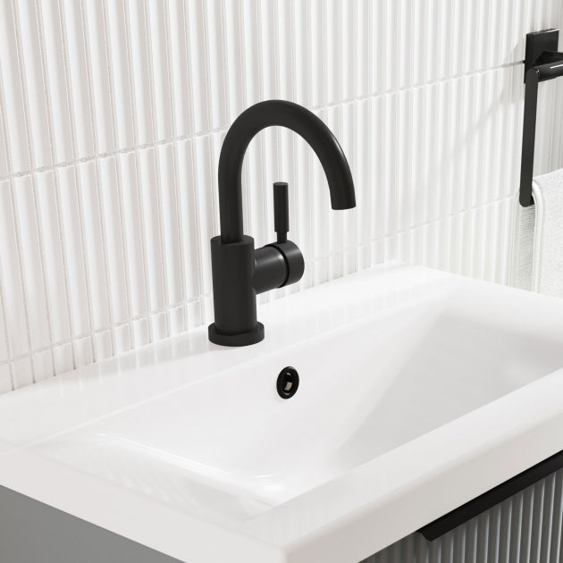 Meander Tec Single Lever Side Action Mono Basin Mixer Tap with Waste
