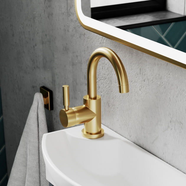 Meander Tec Single Lever Side Action Mono Basin Mixer Tap with Waste