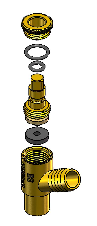 VeeBath 15mm Brass Drain Off Cock (4 Pack)