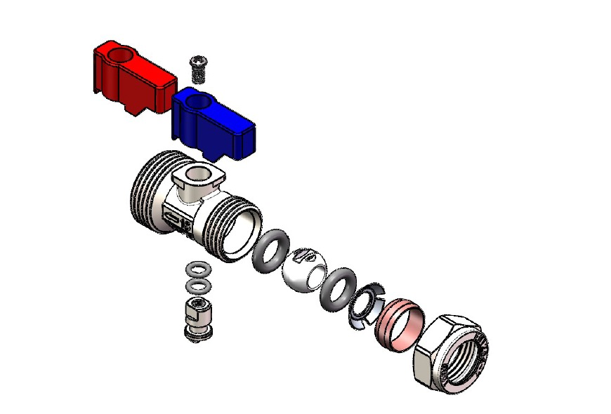 VeeBath 15mm x 3/4" Straight Machine Valve