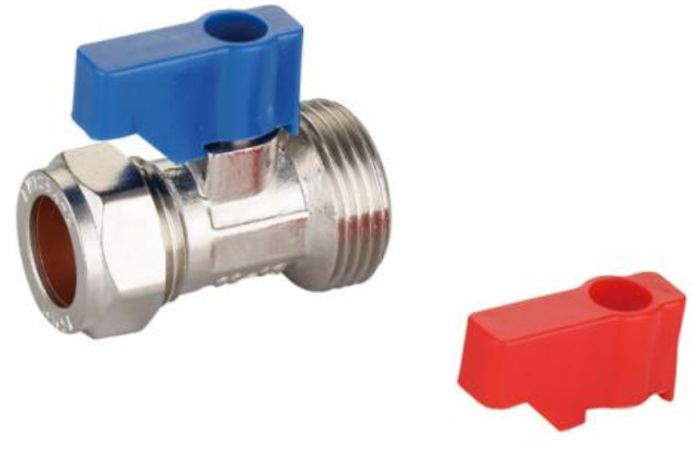 VeeBath 15mm x 3/4" Straight Machine Valve