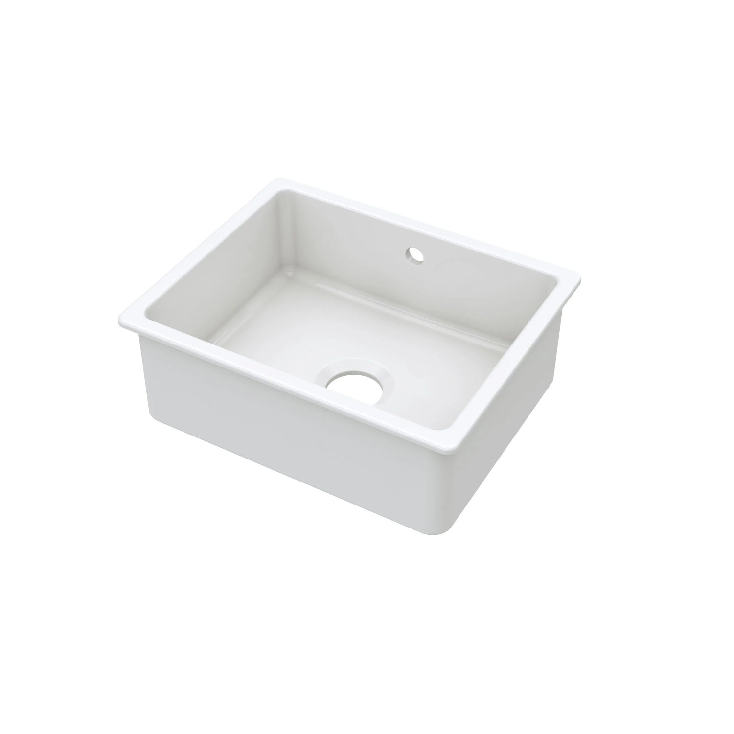 Nuie 548mm Single Bowl Rectangular Inset Sink With Central Waste And Overflow