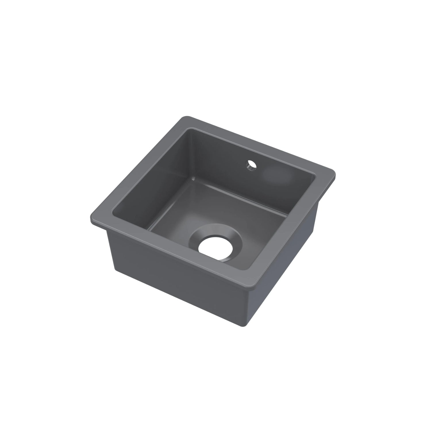 Nuie 457mm Single Bowl Square Inset Sink With Central Waste And Overflow