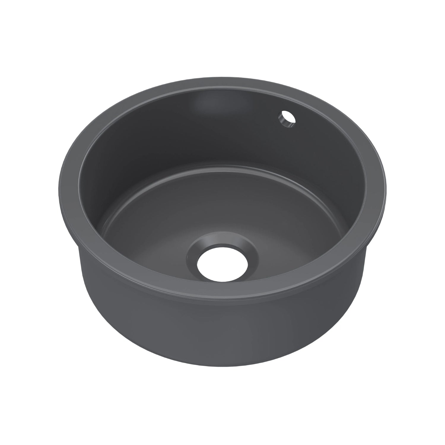 Nuie 460mm Single Bowl Round Inset Sink With Central Waste And Overflow