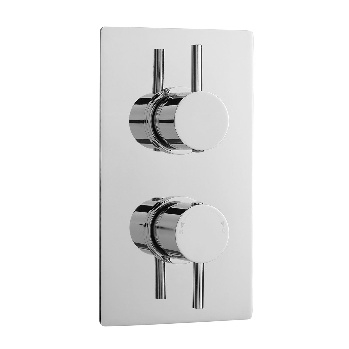 Knurl 1 Outlet Thermostatic Rectangular Concealed Shower Valve - Chrome