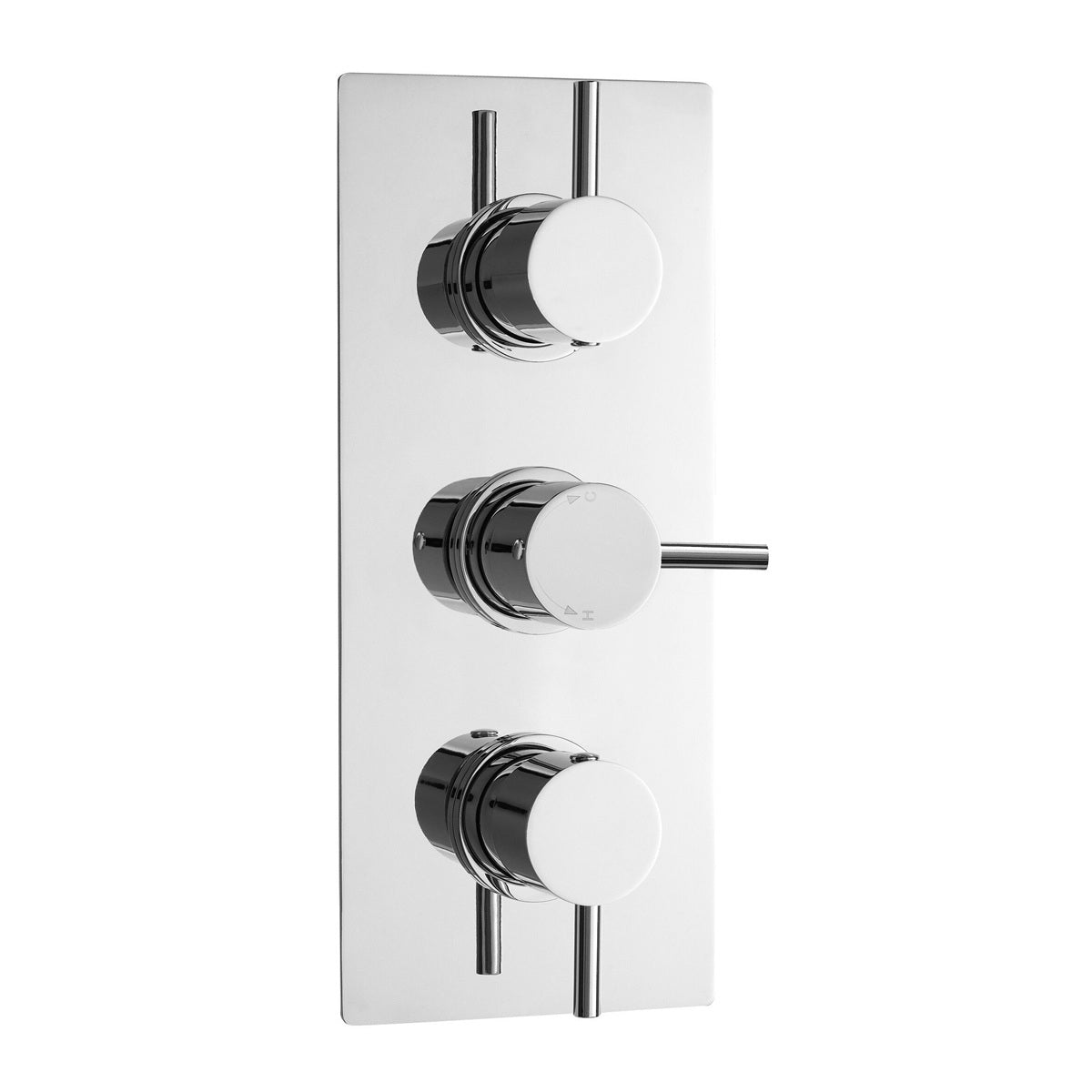 Knurl 2 Outlet Thermostatic Concealed Shower Valve - Chrome