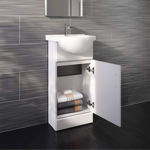 Petite Modern Cloakroom Bathroom Suite - Gloss White