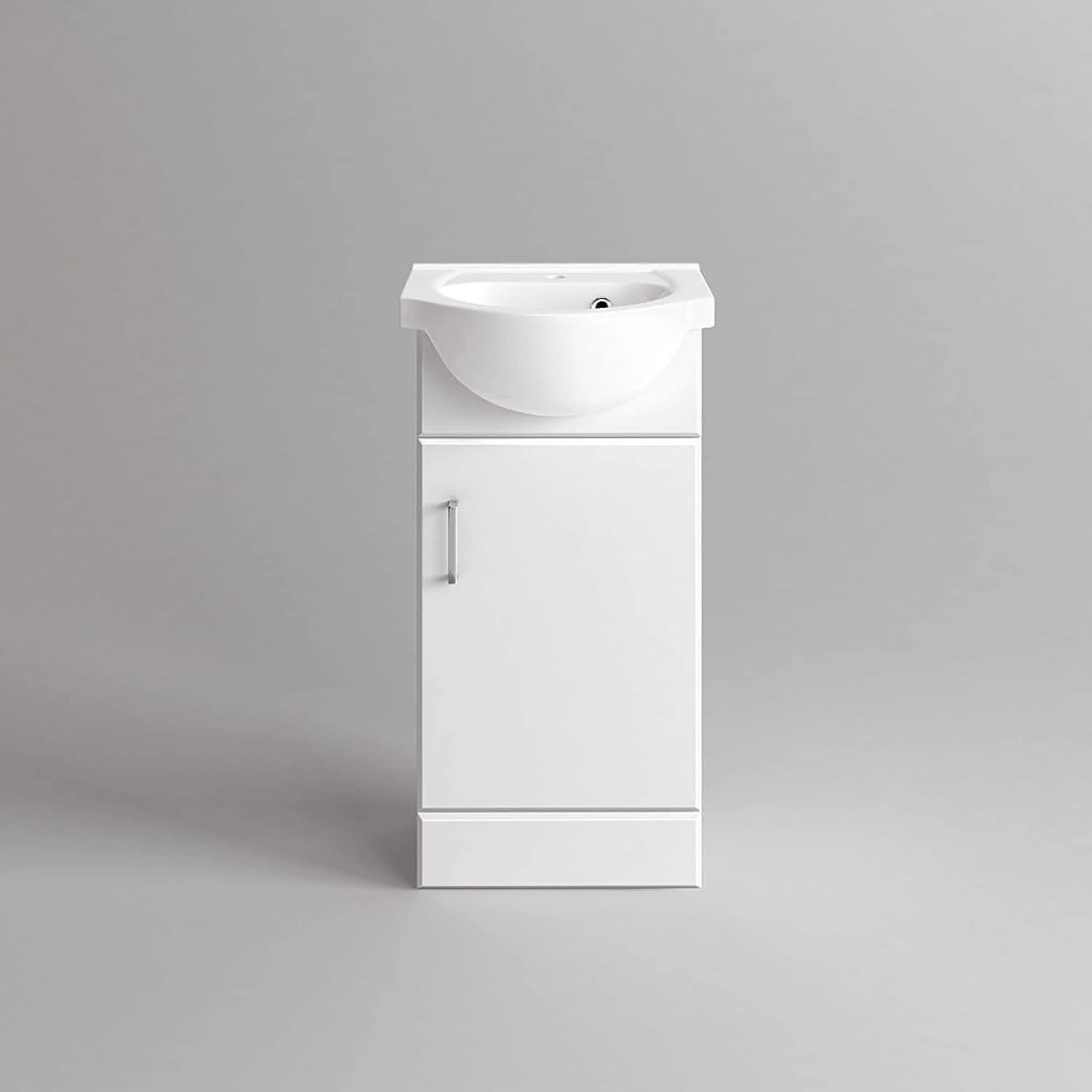 Petite Modern Cloakroom Bathroom Suite - Gloss White