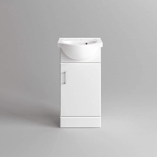 Petite Modern Cloakroom Bathroom Suite - Gloss White