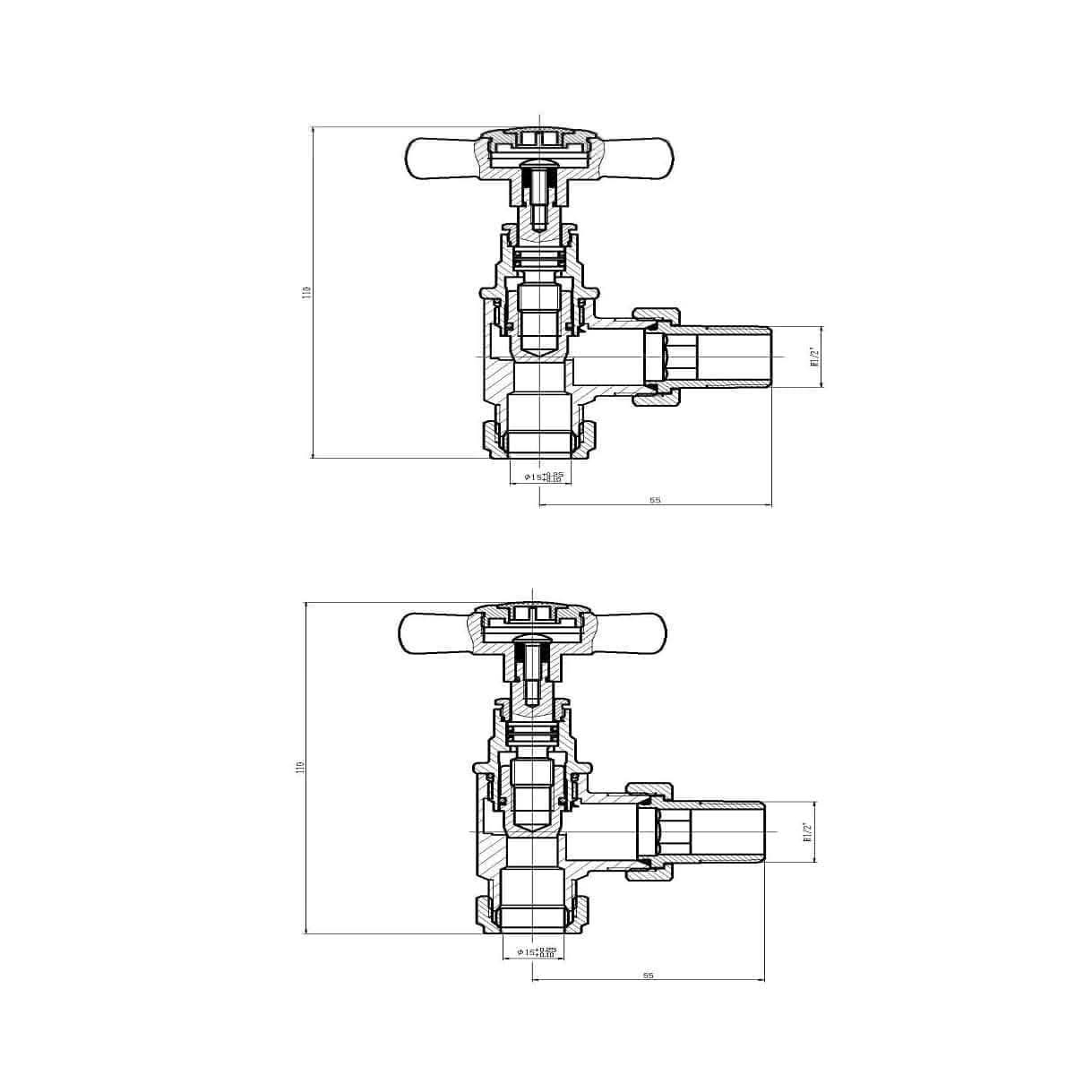 Regency Traditional Radiator Valve - Pair