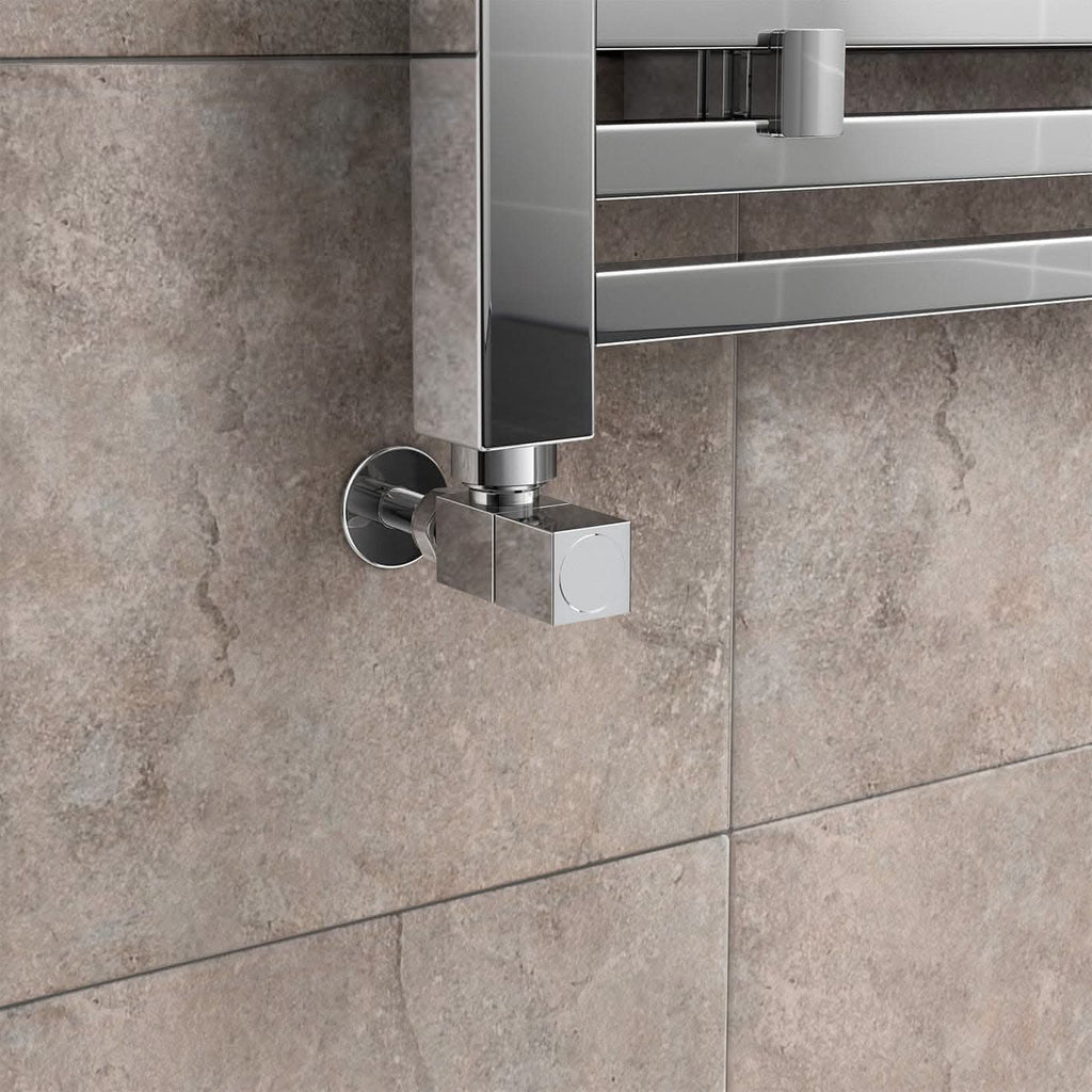 Cube Style Radiator Cube Square Radiator Valve - Pair