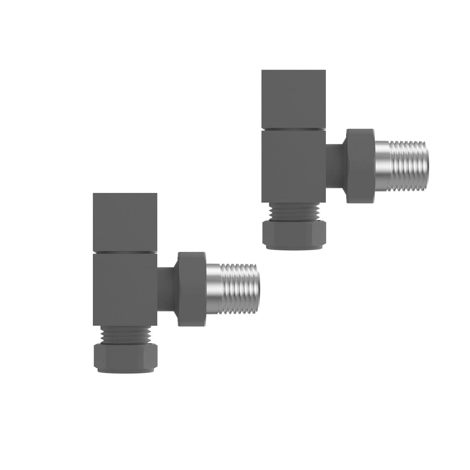 Cube Square Radiator Valve - Pair