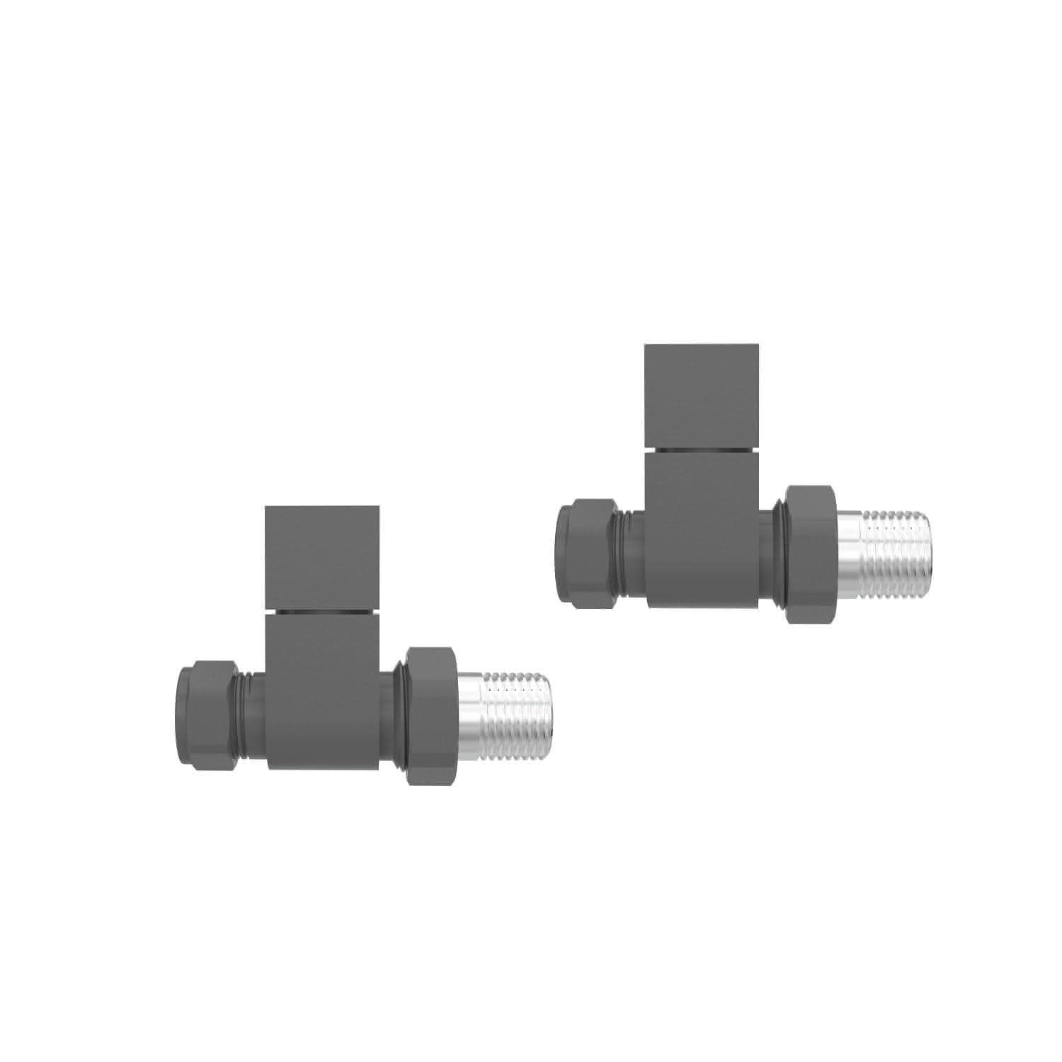 Cube Square Radiator Valve - Pair