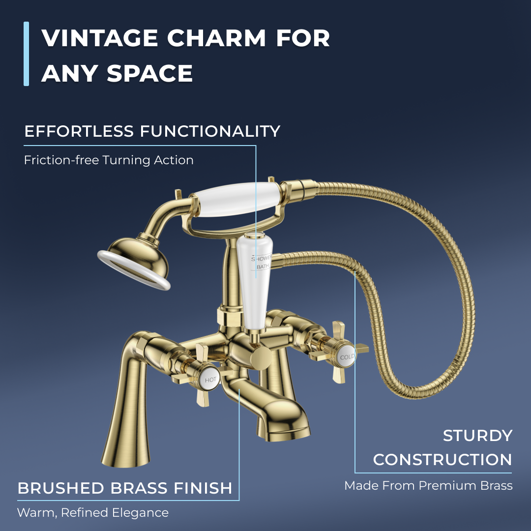 Ripple Traditional Bath Shower Mixer Tap