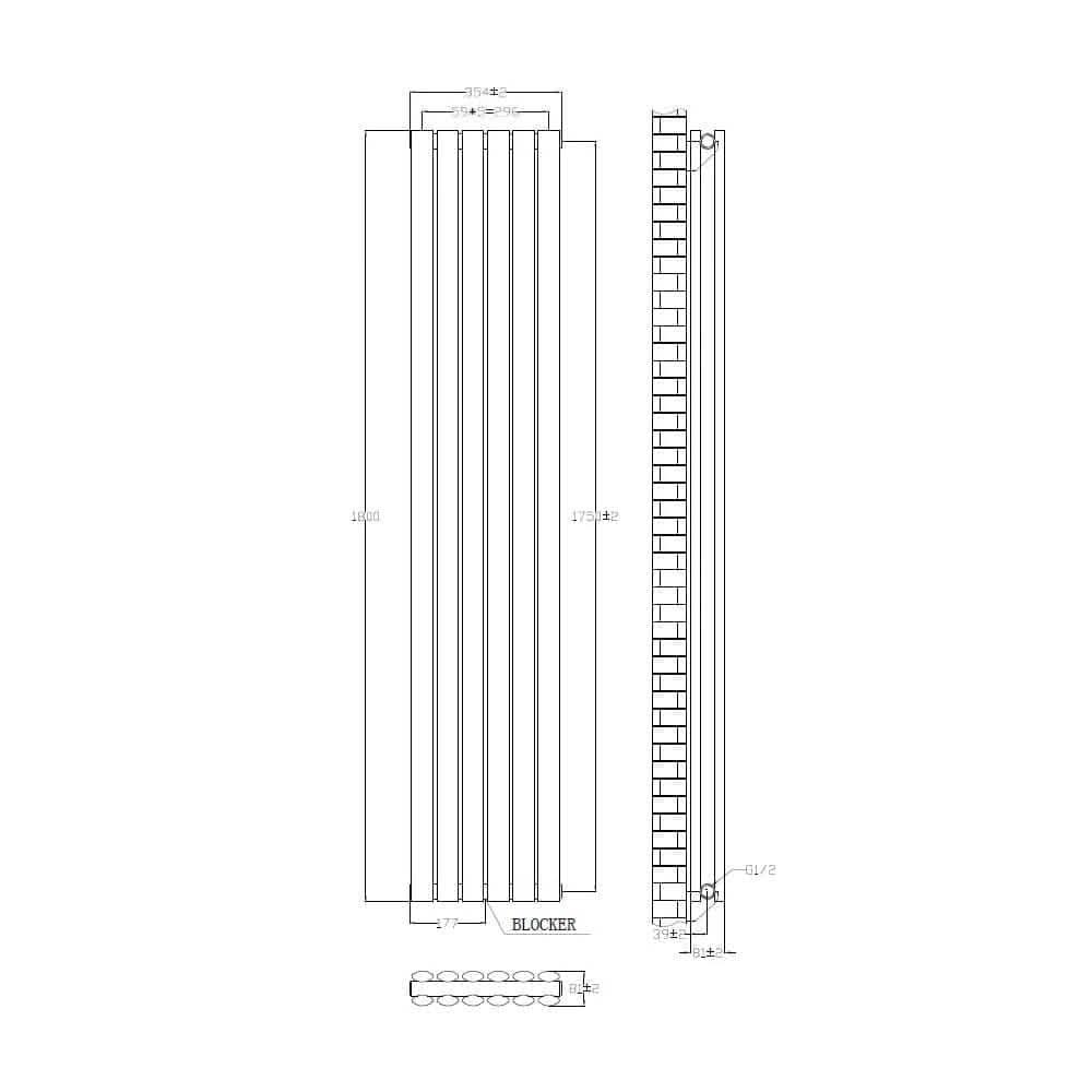 Princia Vertical Double Oval Panel Radiator