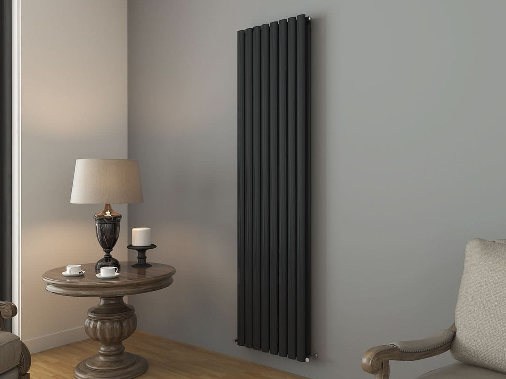 High Output Kitchen Radiator iBathUK Strata Vertical Double Panel Radiator, Designer Radiator