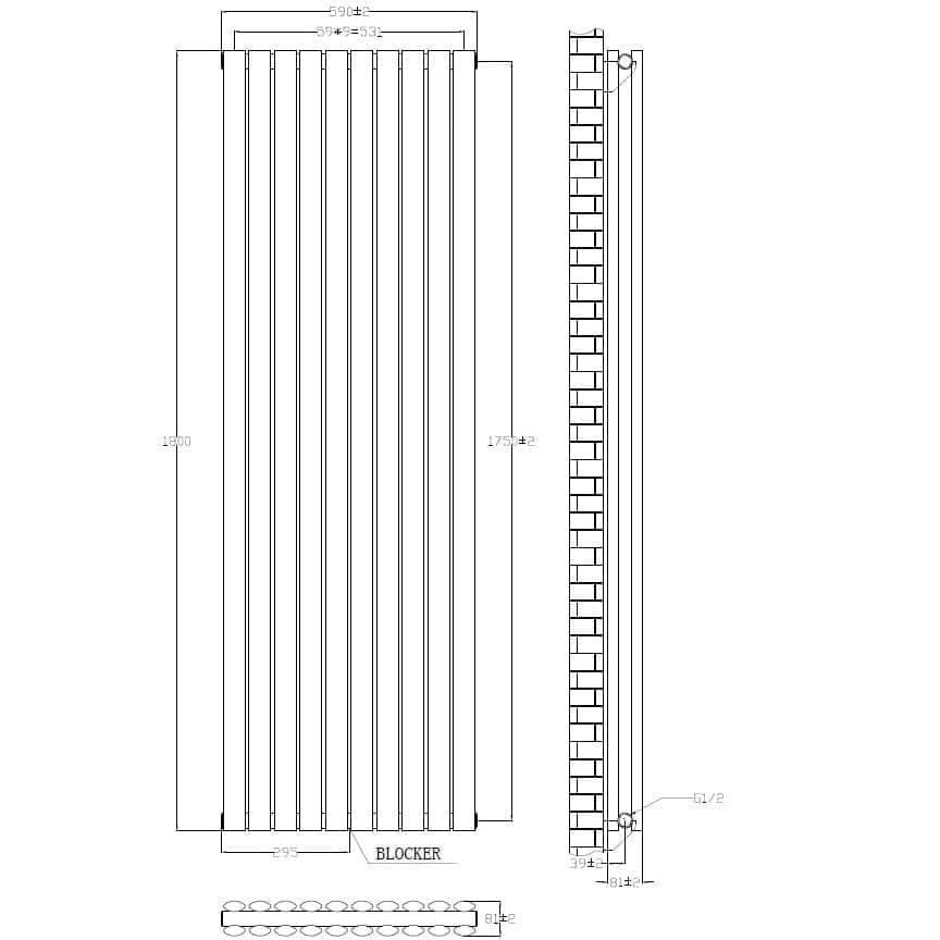 Princia Vertical Double Oval Panel Radiator