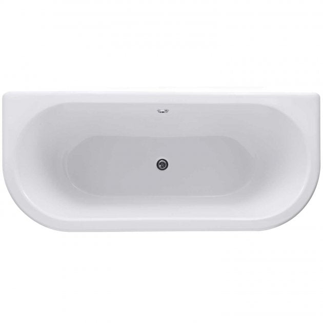 Verano Back to Wall Double Ended Freestanding Bath with Legs - 1700mm x 750mm - White