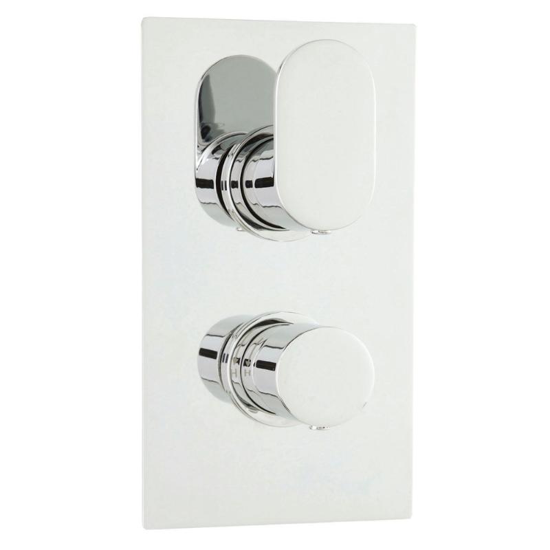 Celcius 2 Outlet Thermostatic Concealed Shower Valve With Diverter - Chrome