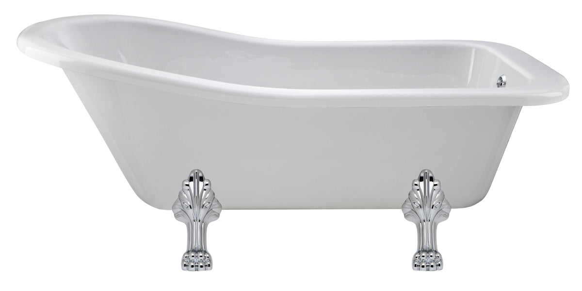 Horizon Freestanding Slipper Bath With Legs - White