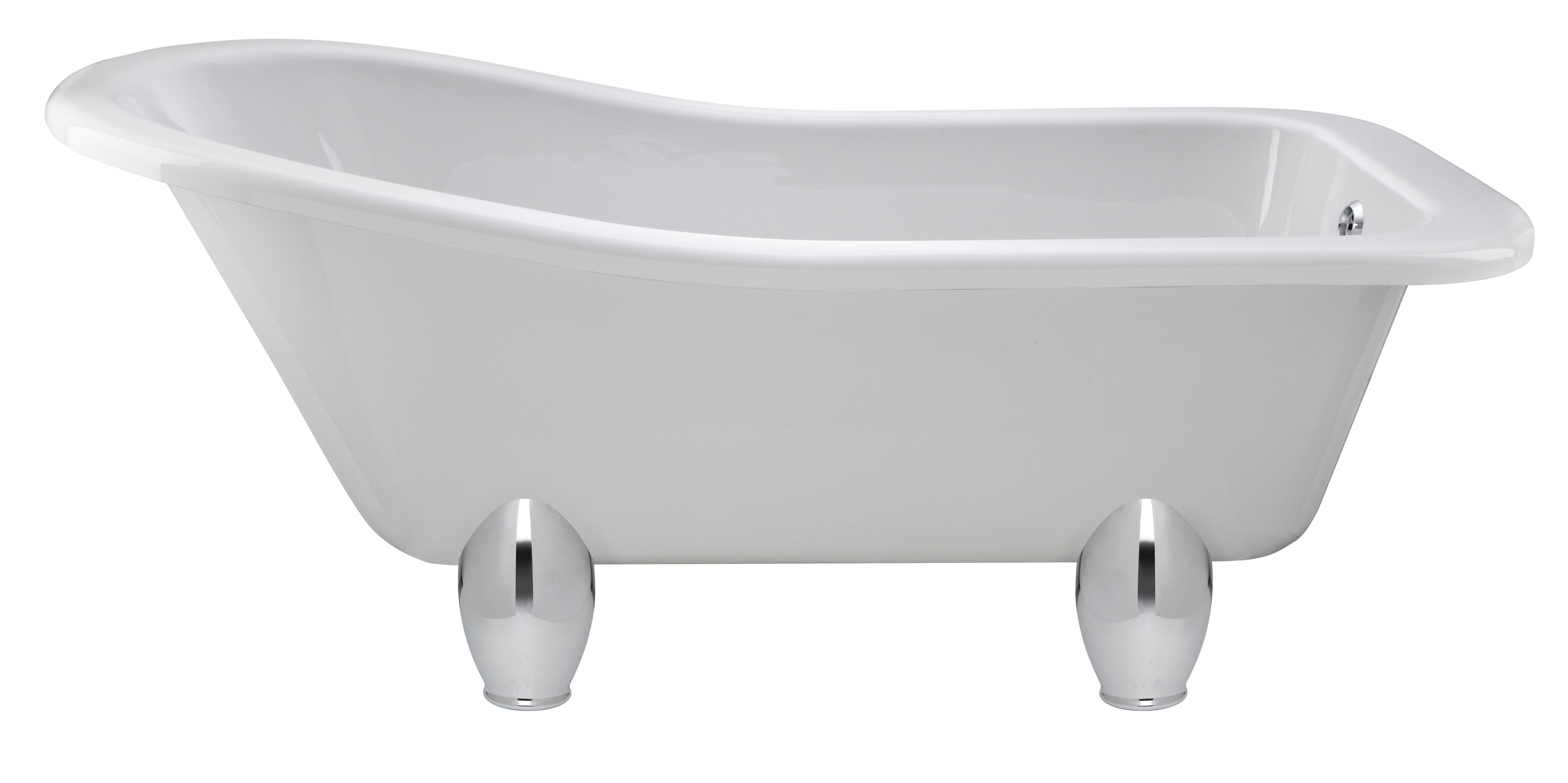 Horizon Freestanding Slipper Bath With Legs - White
