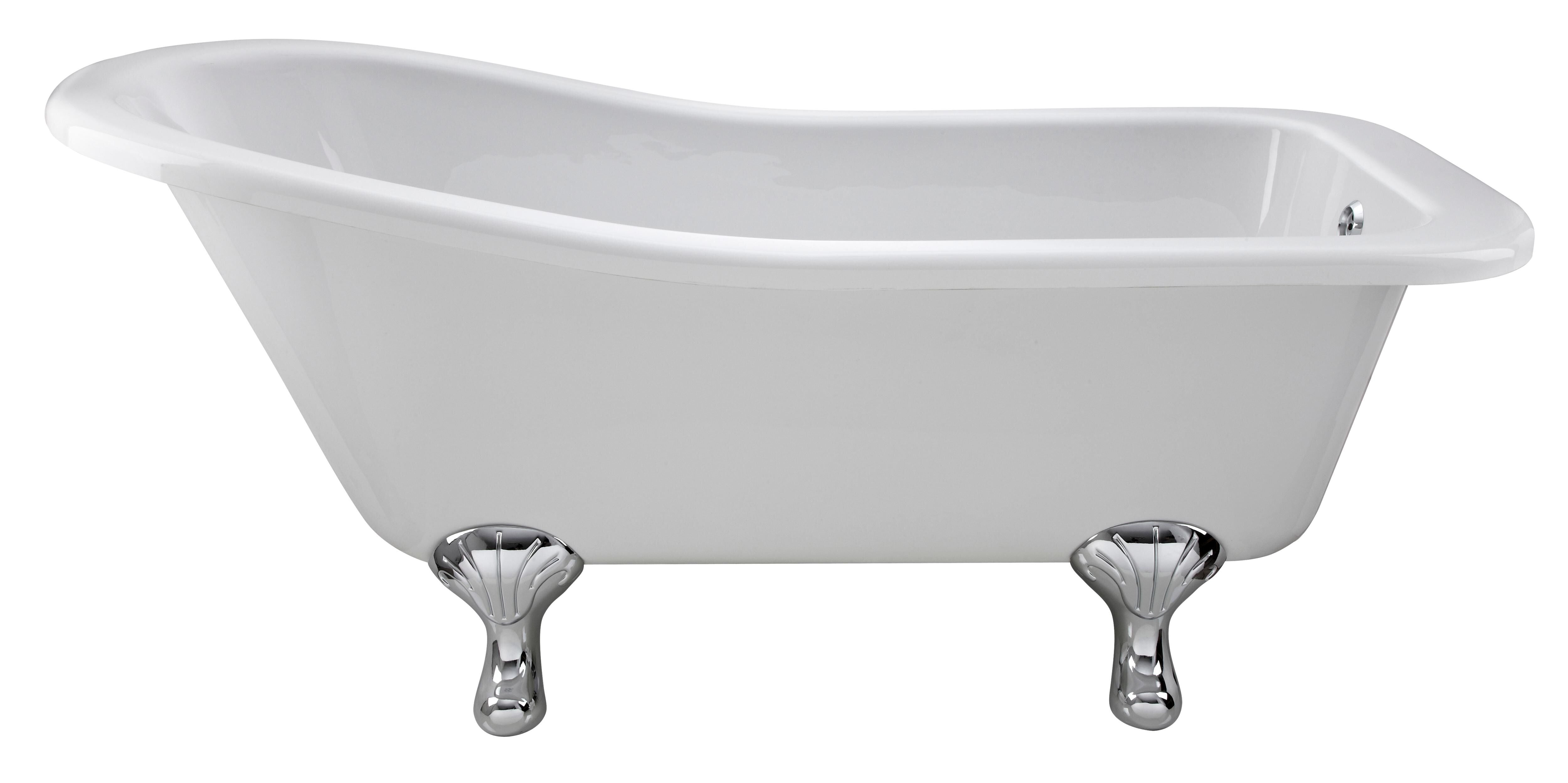 Horizon Freestanding Slipper Bath With Legs - White