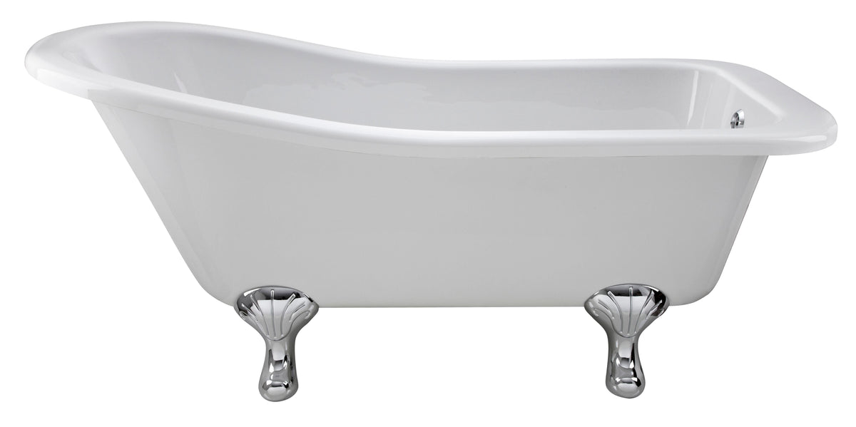 Horizon Freestanding Slipper Bath With Legs - White
