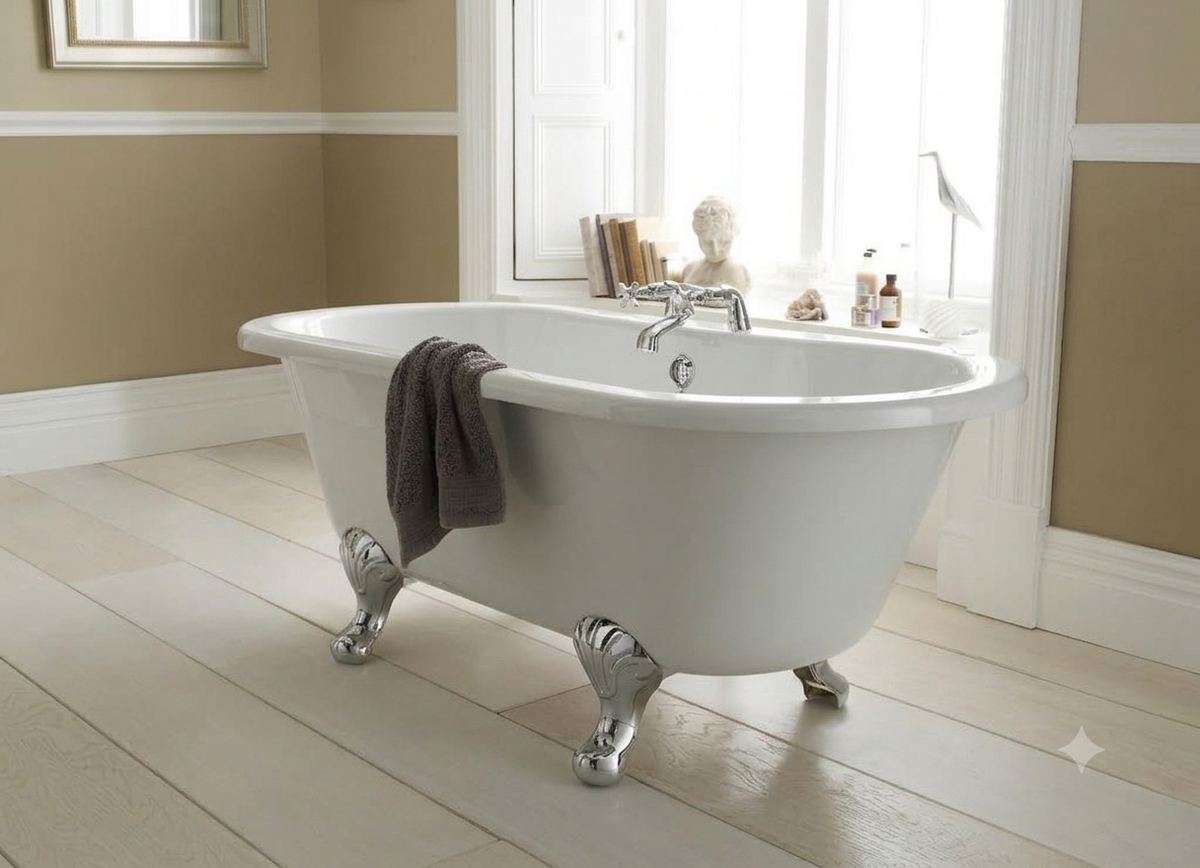 Rivano Double Ended Freestanding Bath - White