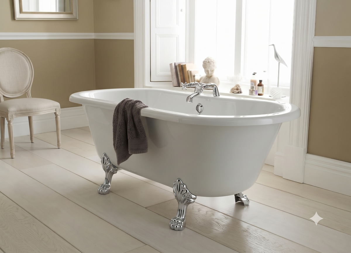 Rivano Double Ended Freestanding Bath - White