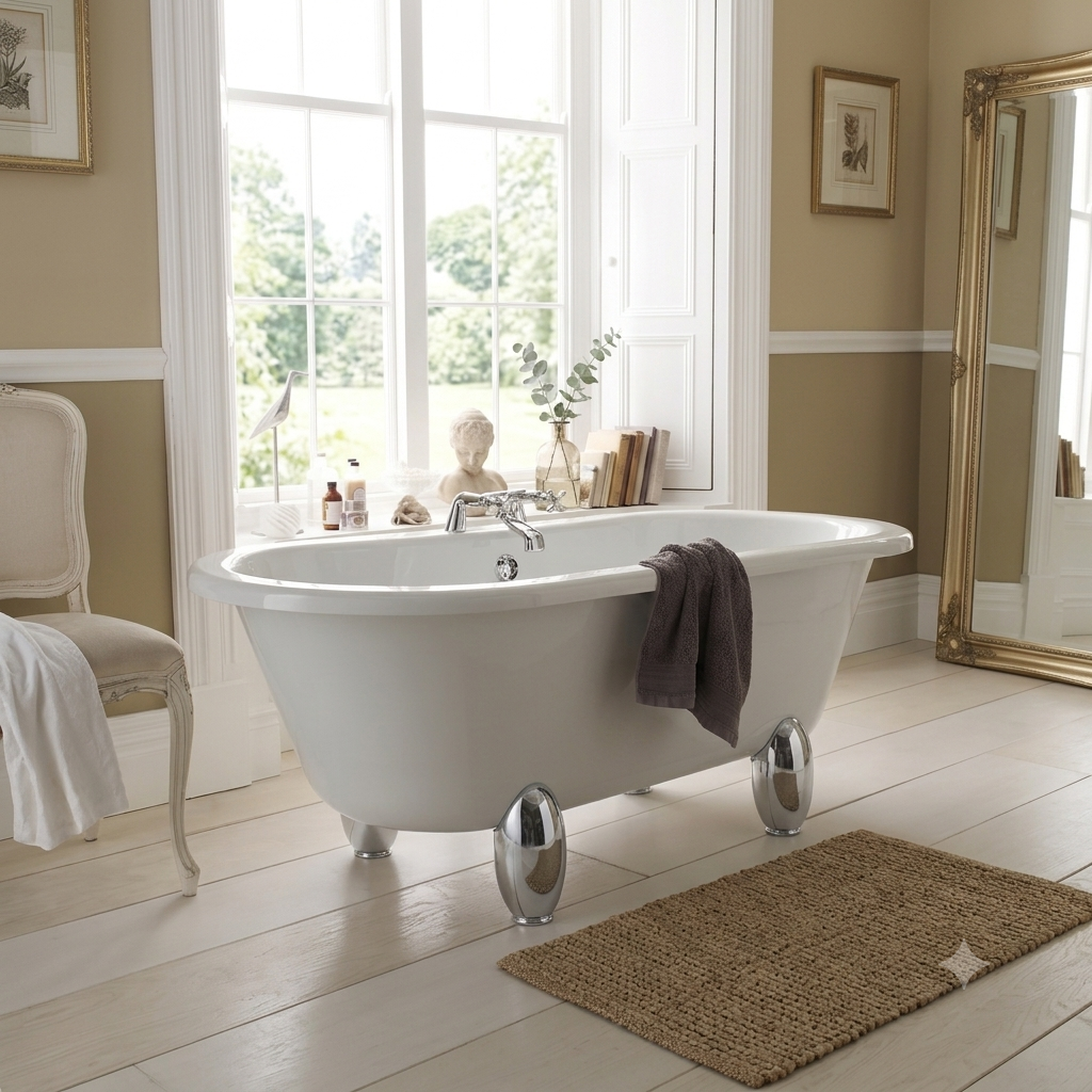 Rivano Double Ended Freestanding Bath - White