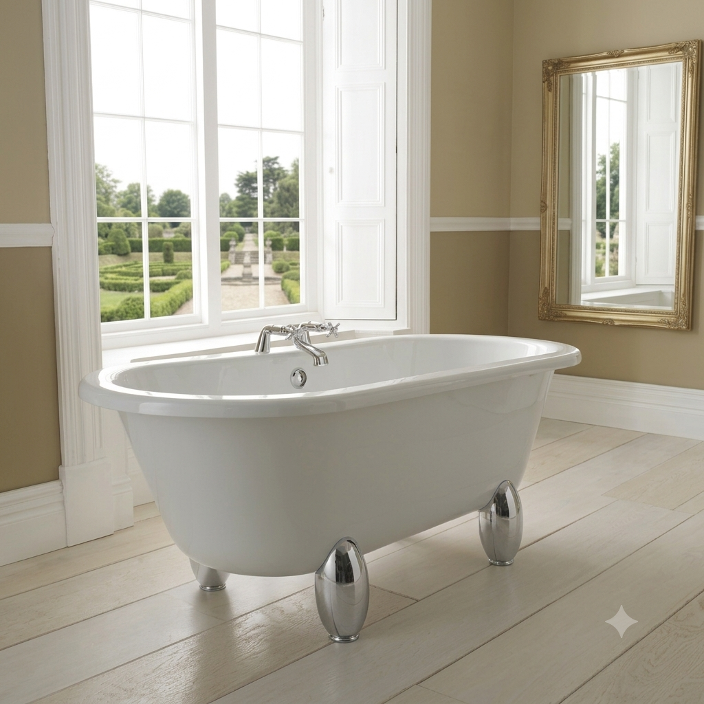 Rivano Double Ended Freestanding Bath - White