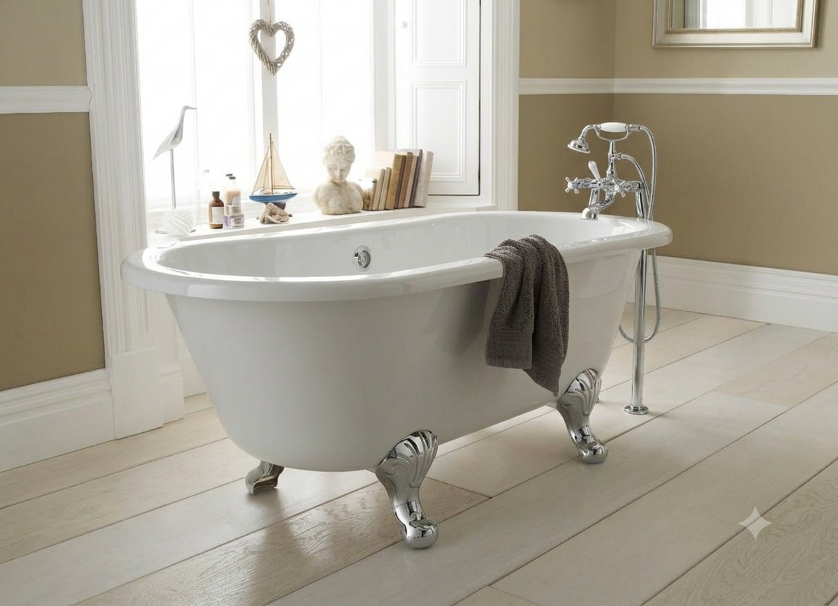 Rivano Double Ended Freestanding Bath - White