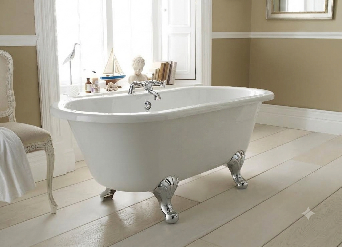 Rivano Double Ended Freestanding Bath - White