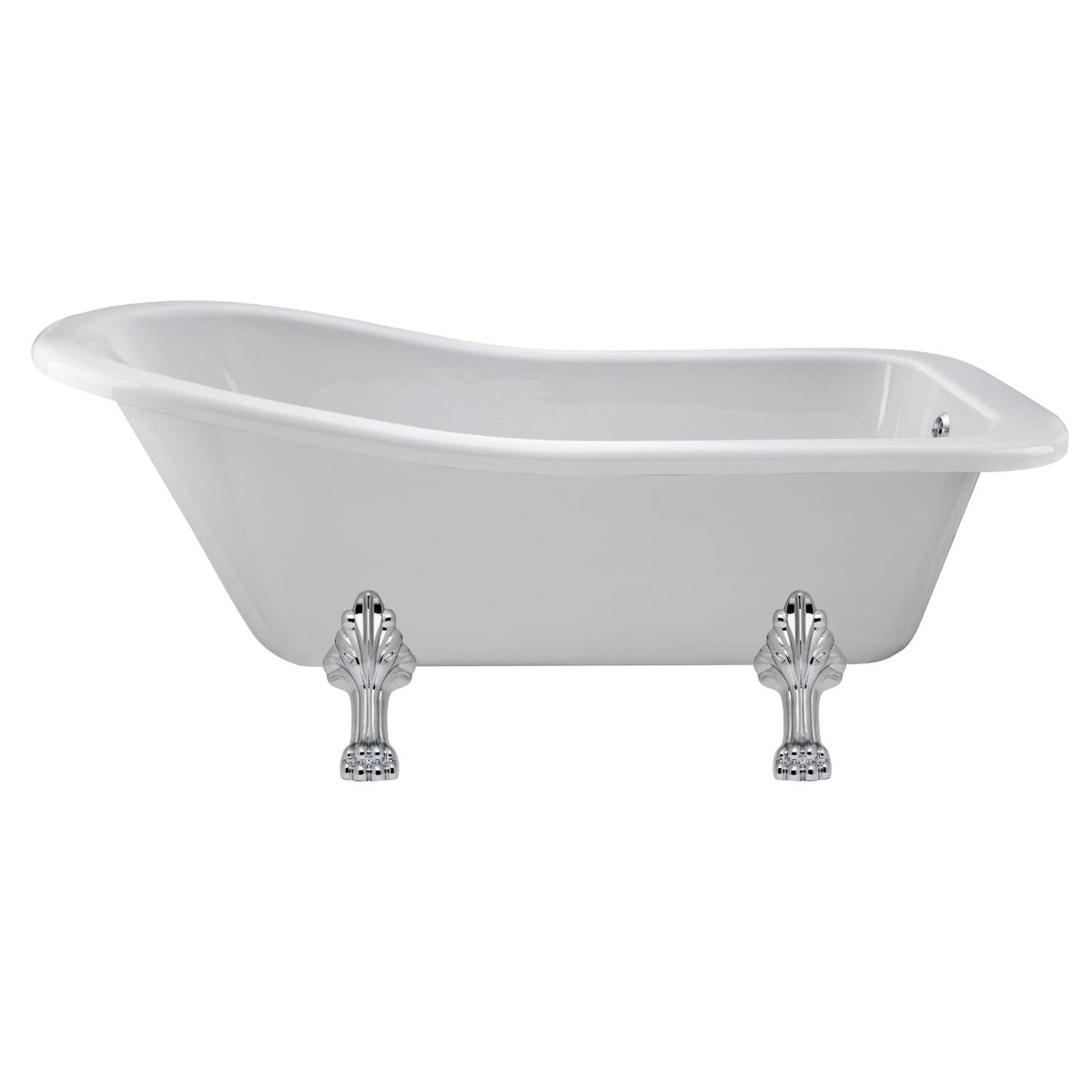 Horizon Freestanding Slipper Bath With Legs - White