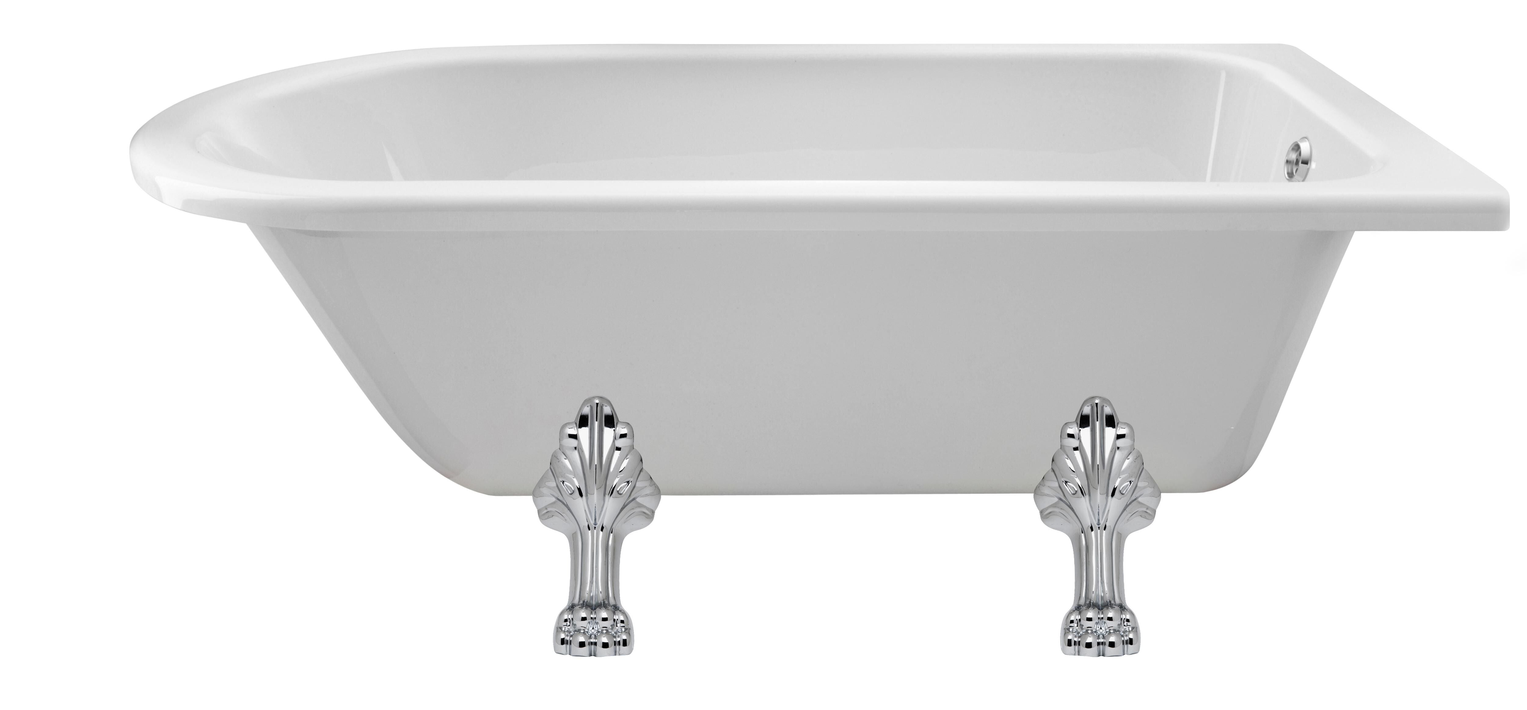Legacy Single Ended Shower Bath with Legs - White