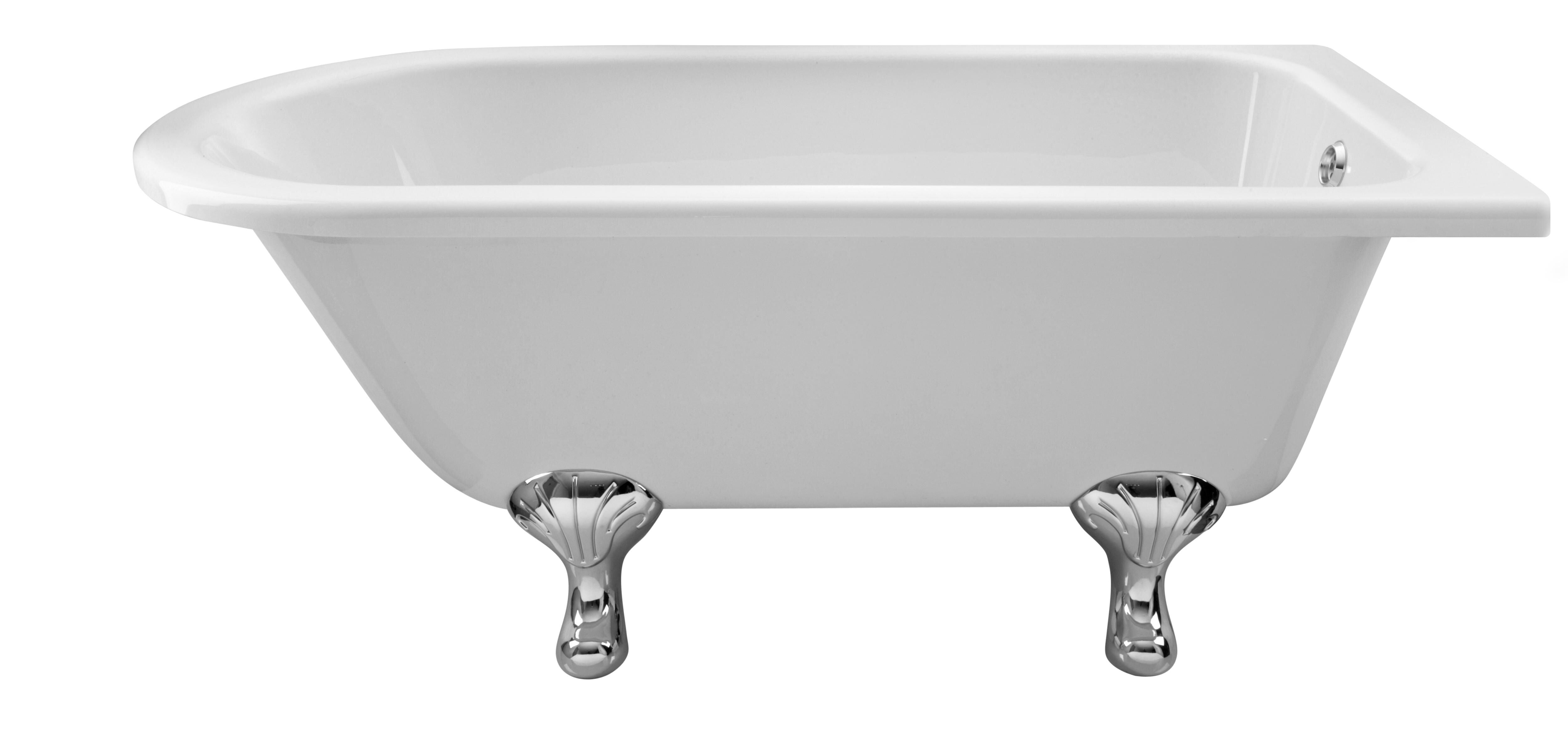 Legacy Single Ended Shower Bath with Legs - White