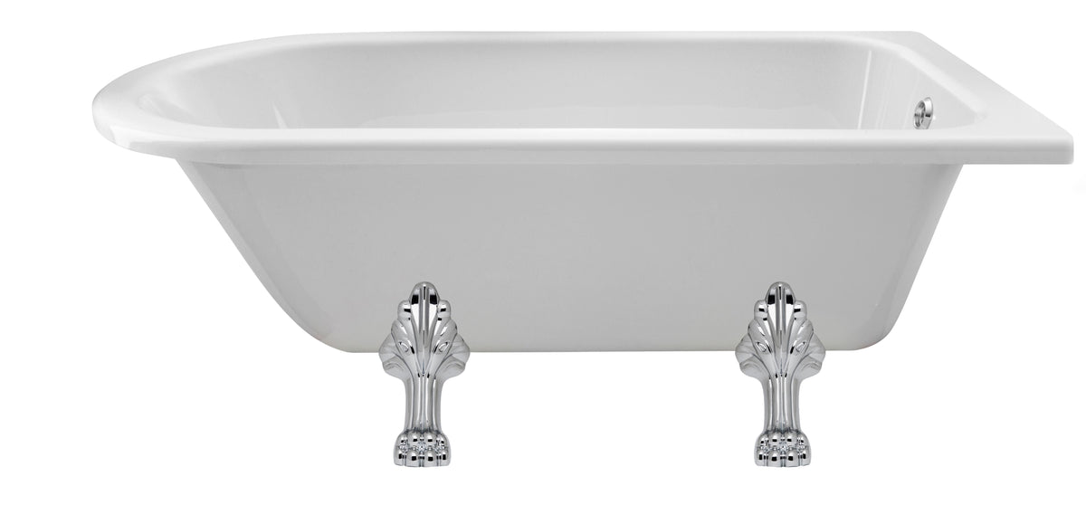 Legacy Single Ended Shower Bath with Legs - White