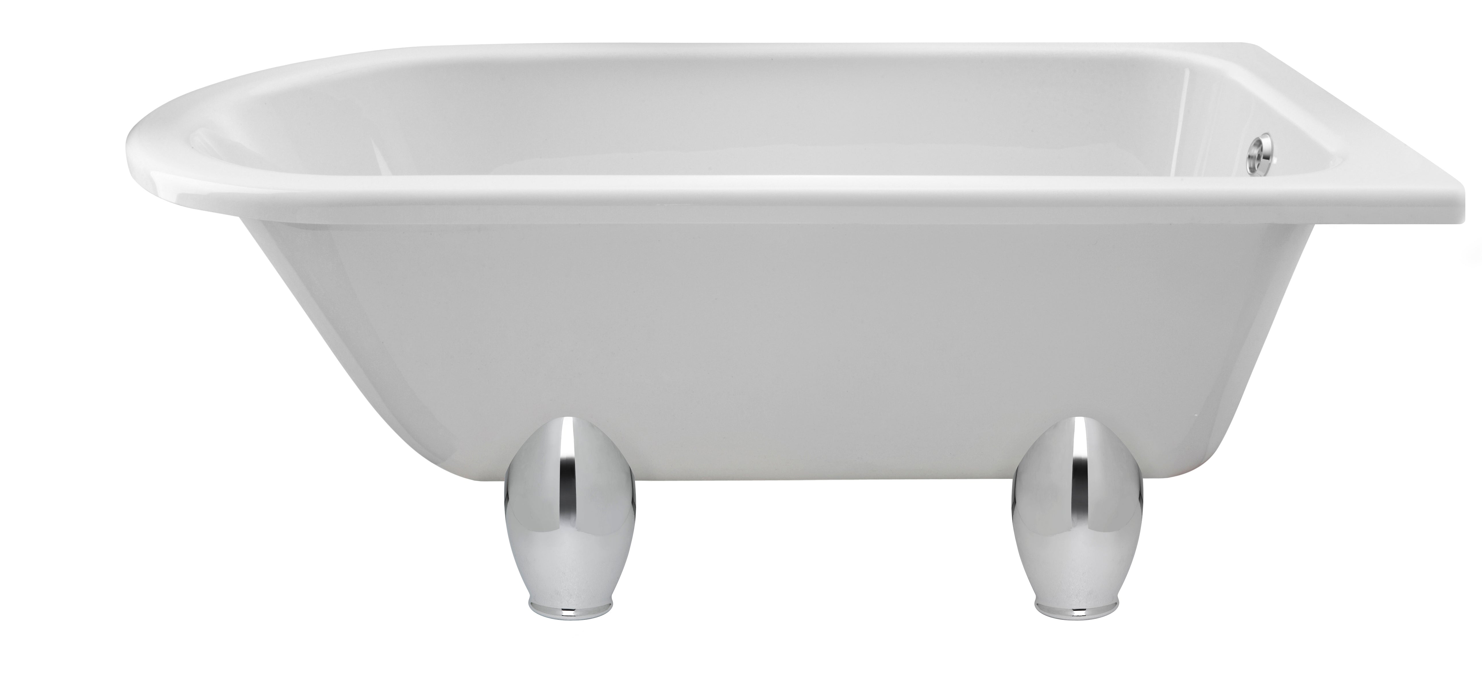 Legacy Single Ended Shower Bath with Legs - White