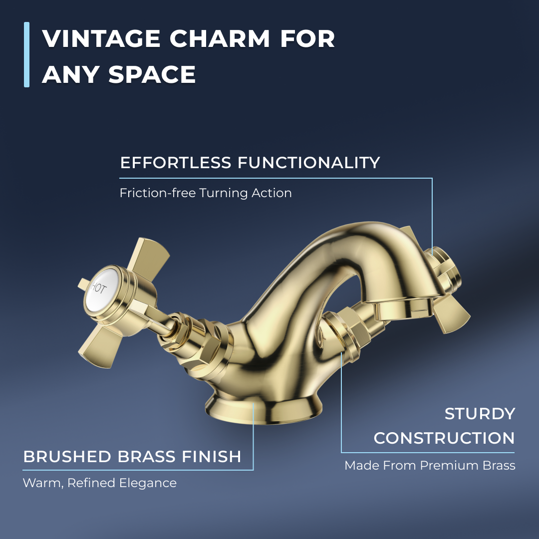Ripple Basin Mixer Tap with Push Button Waste