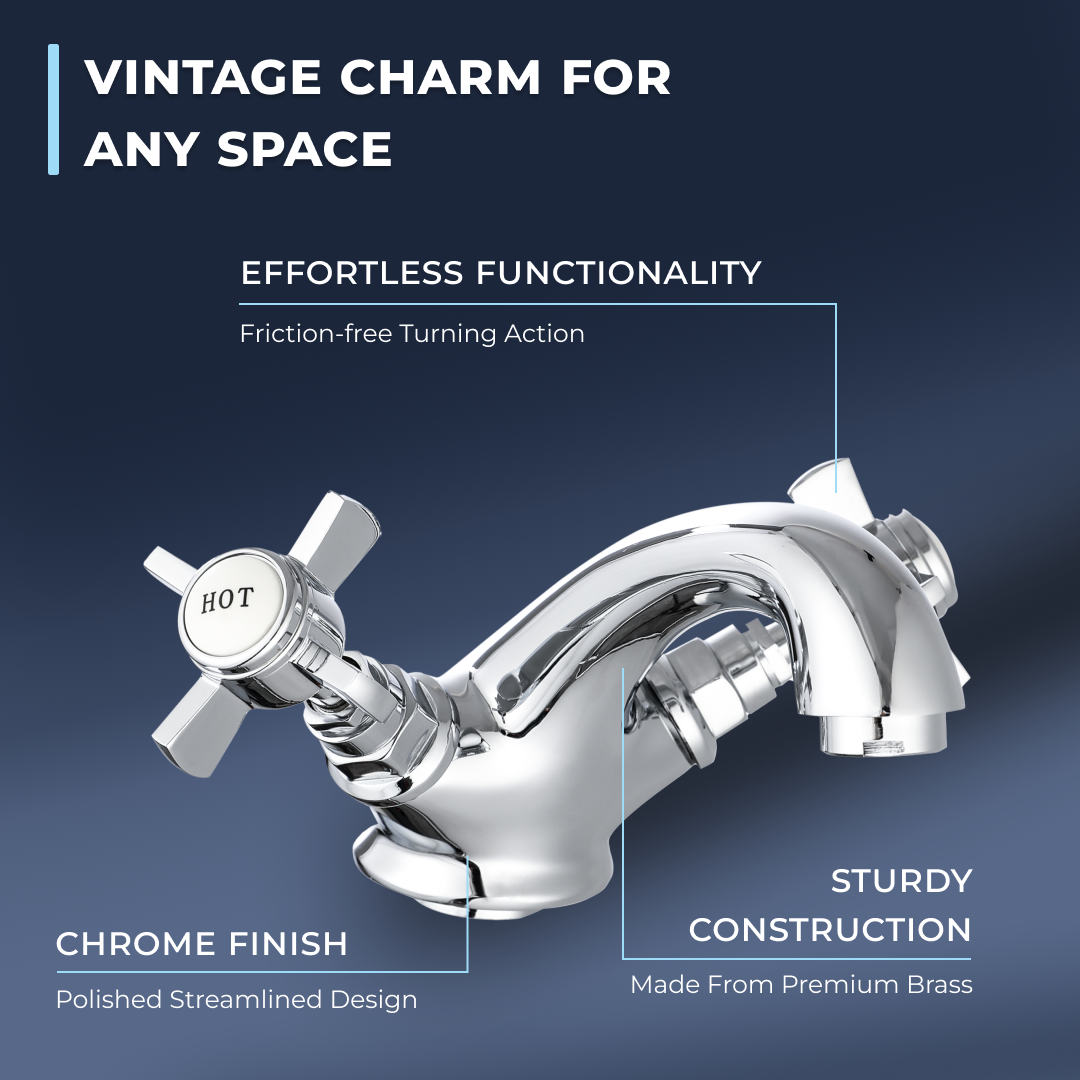 Ripple Basin Mixer Tap with Push Button Waste