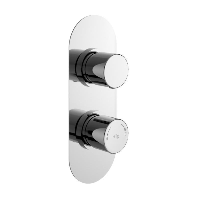 Celcius 1 Outlet Thermostatic Round Concealed Shower Valve - Chrome